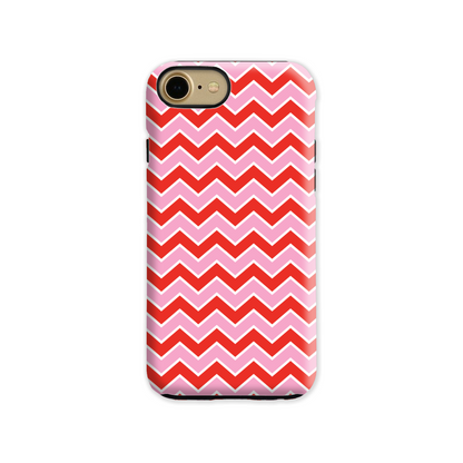 Pink and Red Zig Zag Tough Phone Case