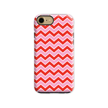 Pink and Red Zig Zag Tough Phone Case