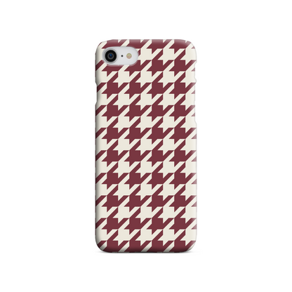 Burgundy Houndstooth Tough Phone Case