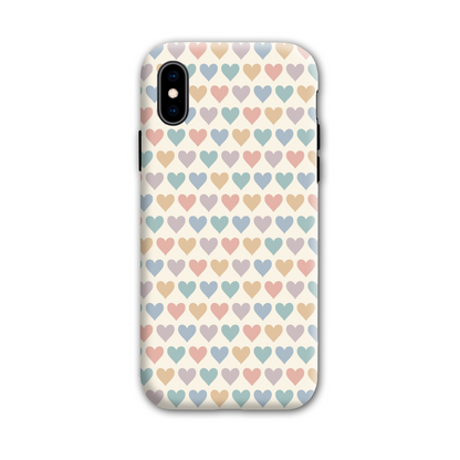 Pastel Multi Hearts Tough Phone Case