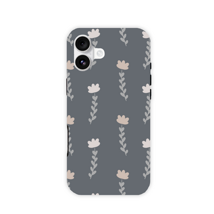 Grey Floral Tough Phone Case