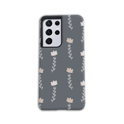 Grey Floral Tough Phone Case