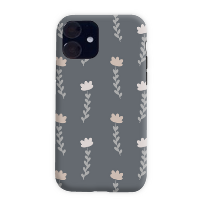 Grey Floral Tough Phone Case