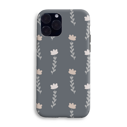 Grey Floral Tough Phone Case