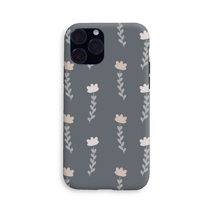 Grey Floral Tough Phone Case