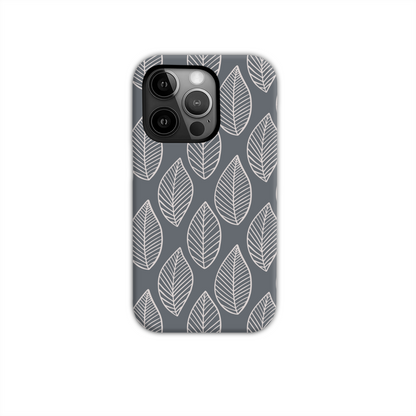 Grey Leaf Tough Phone Case