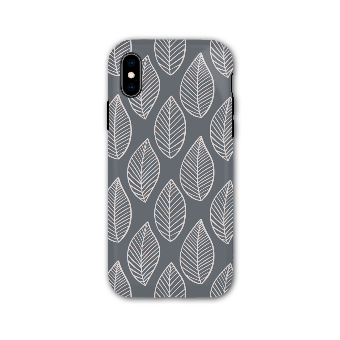 Grey Leaf Tough Phone Case