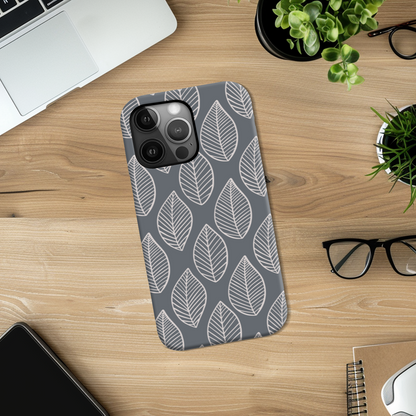 Grey Leaf Tough Phone Case