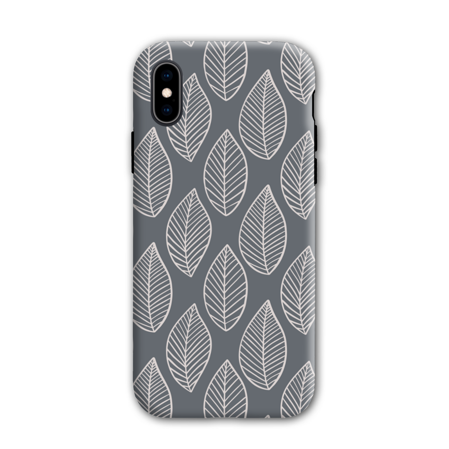 Grey Leaf Tough Phone Case