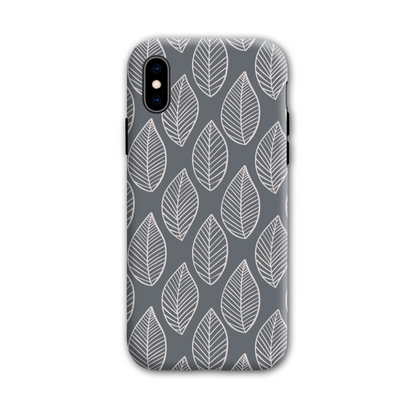 Grey Leaf Tough Phone Case