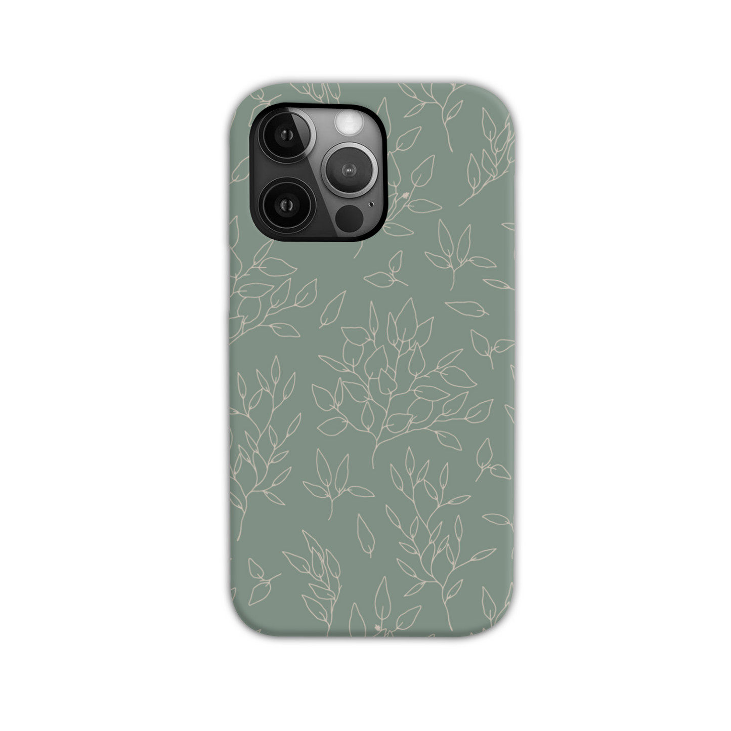 Green Linear Floral Tough Phone Case