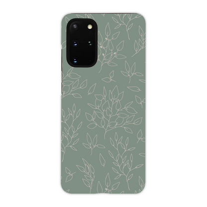 Green Linear Floral Tough Phone Case