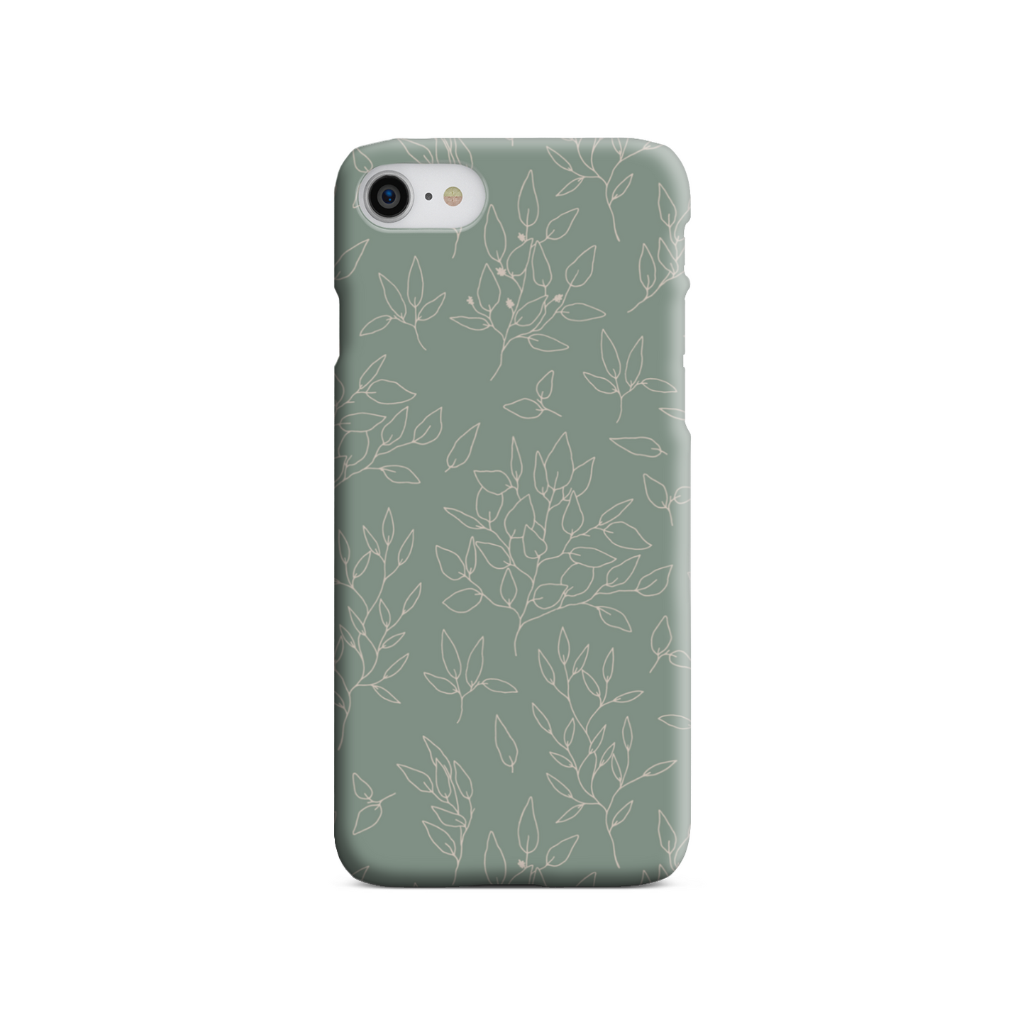 Green Linear Floral Tough Phone Case