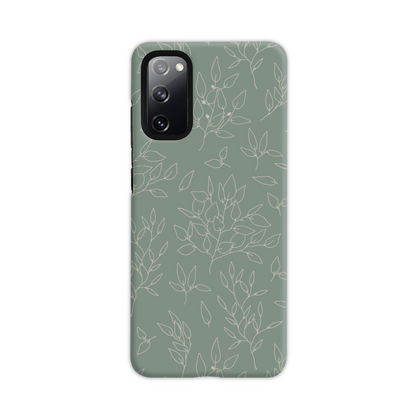 Green Linear Floral Tough Phone Case