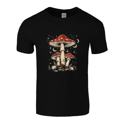 Mushroom Forrest Black T-shirt