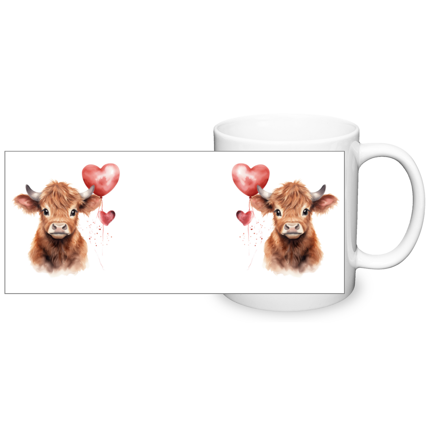Heart Highland Cow 11oz  Mug