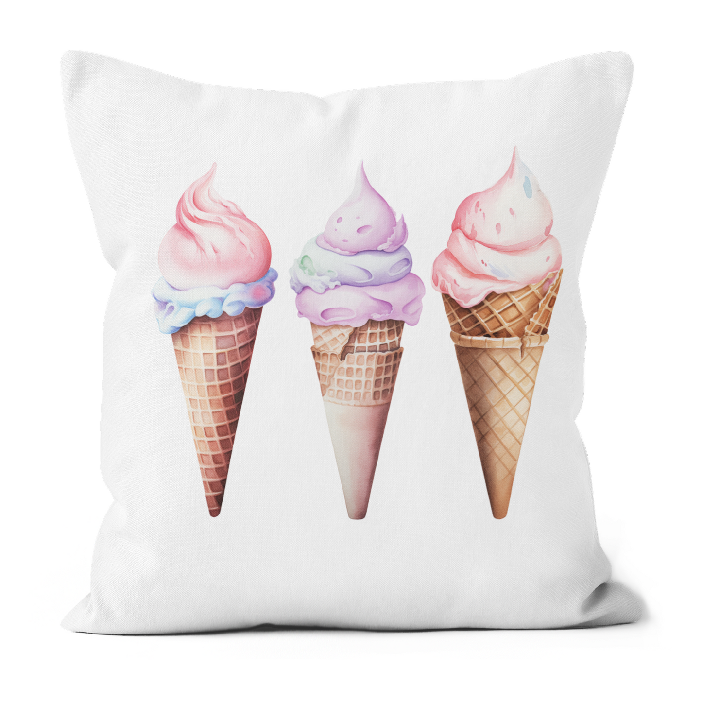 Ice Creams Printed Faux Suede Cushion