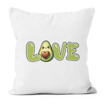 Love Avocado Printed Faux Suede Cushion