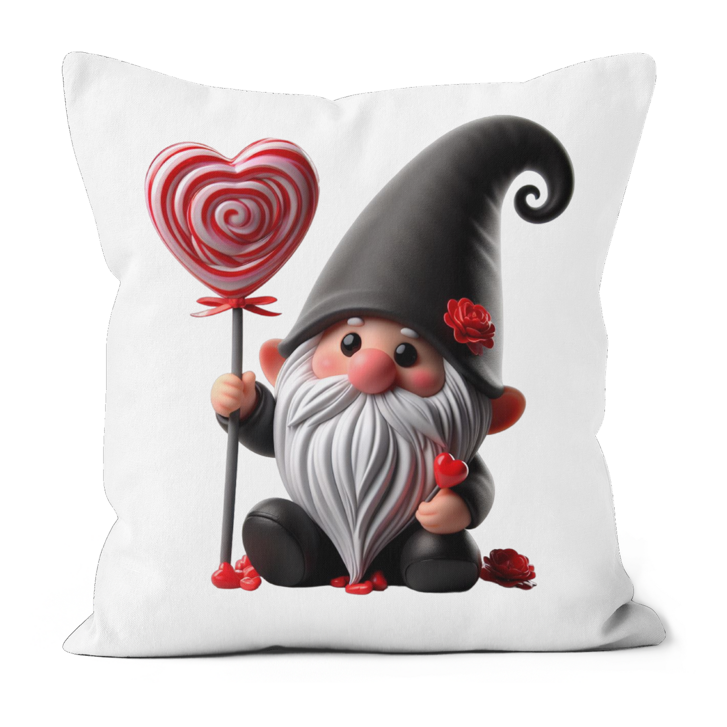 Heart Gonk Printed Faux Suede Cushion