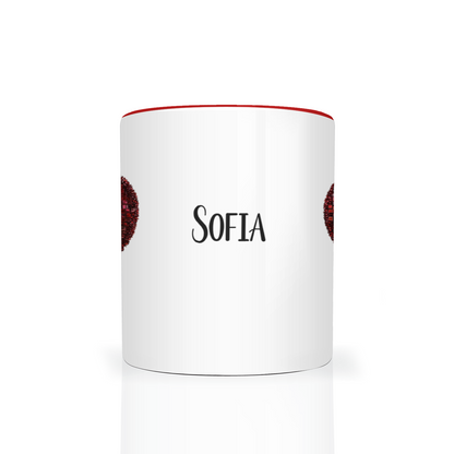Personalised Red Heart 11oz Mug
