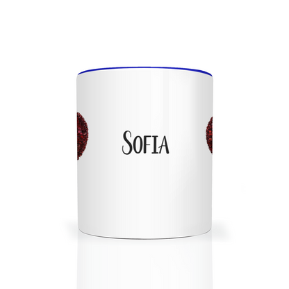 Personalised Red Heart 11oz Mug