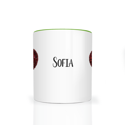 Personalised Red Heart 11oz Mug