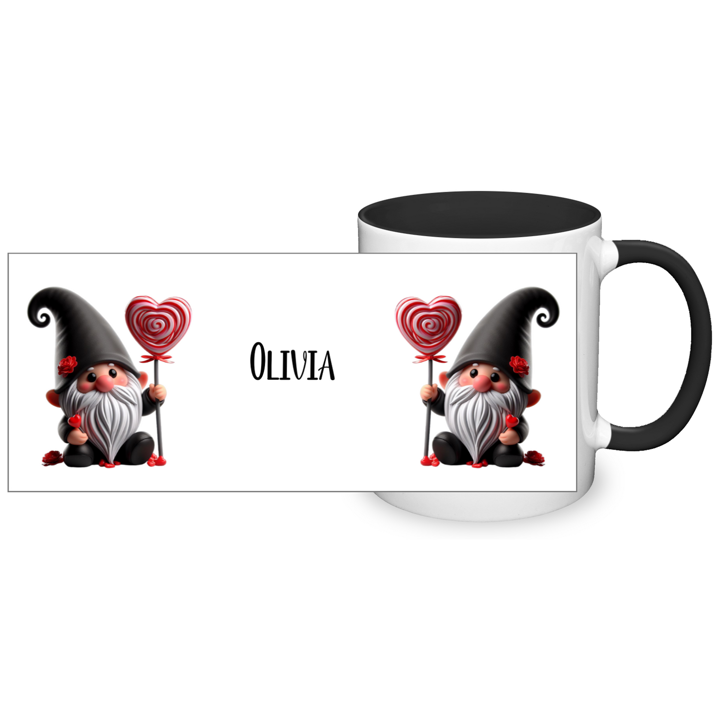 Personalised Valentine's  Mono Gonk  11oz Mug