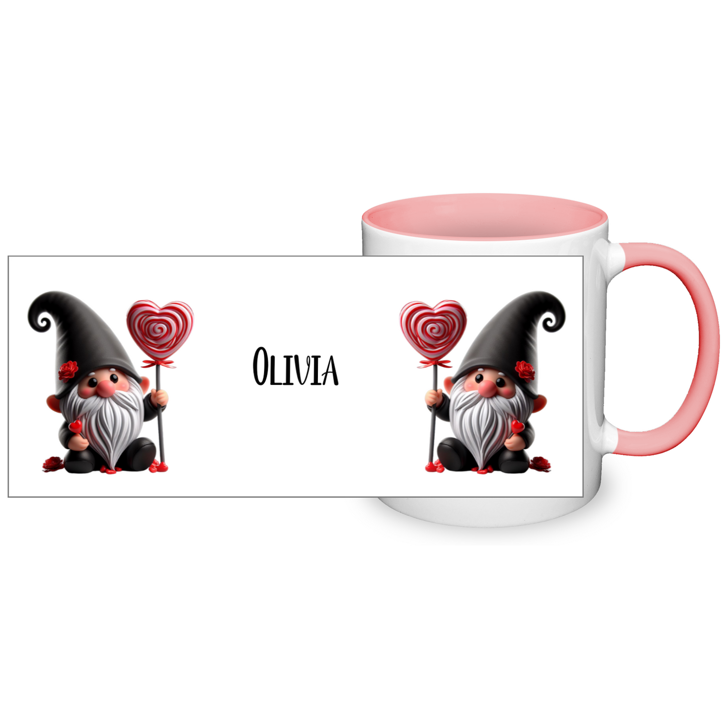 Personalised Valentine's  Mono Gonk  11oz Mug