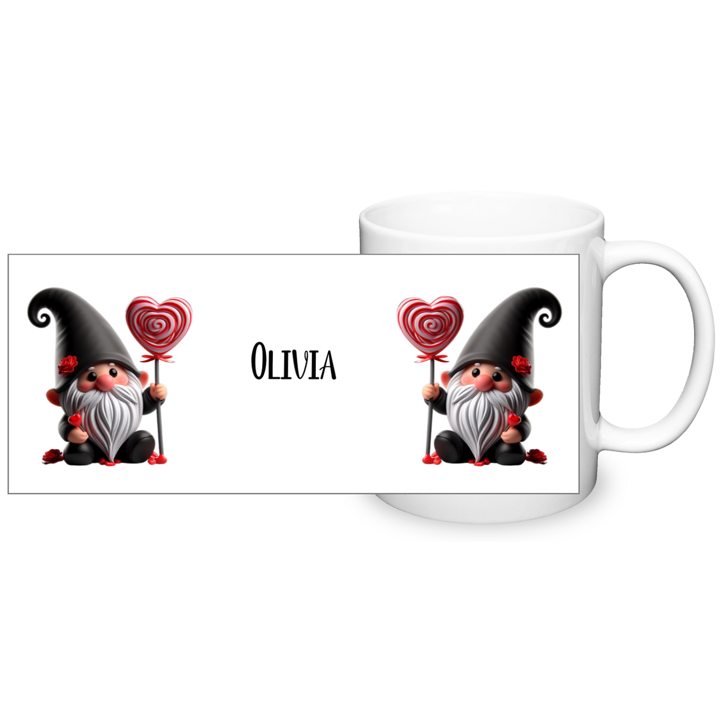 Personalised Valentine's  Mono Gonk  11oz Mug