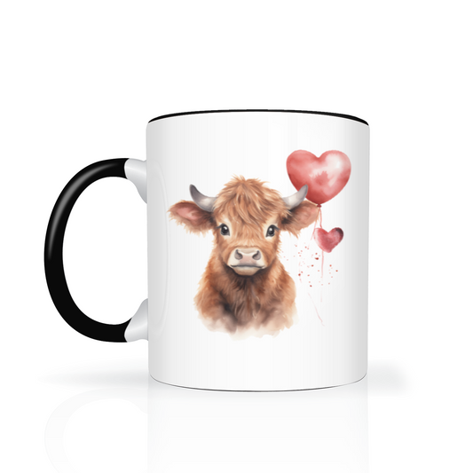 Personalised Valentine's Highland Cow  11oz Mug