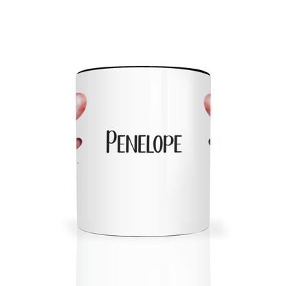 Personalised Heart Highland Cow 11oz Mug