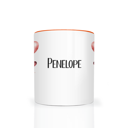 Personalised Heart Highland Cow 11oz Mug