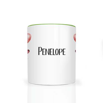 Personalised Heart Highland Cow 11oz Mug