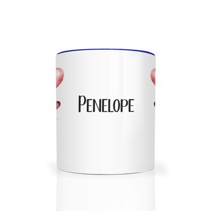 Personalised Heart Highland Cow 11oz Mug