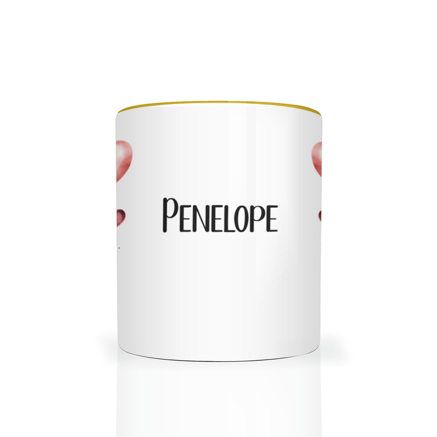 Personalised Heart Highland Cow 11oz Mug