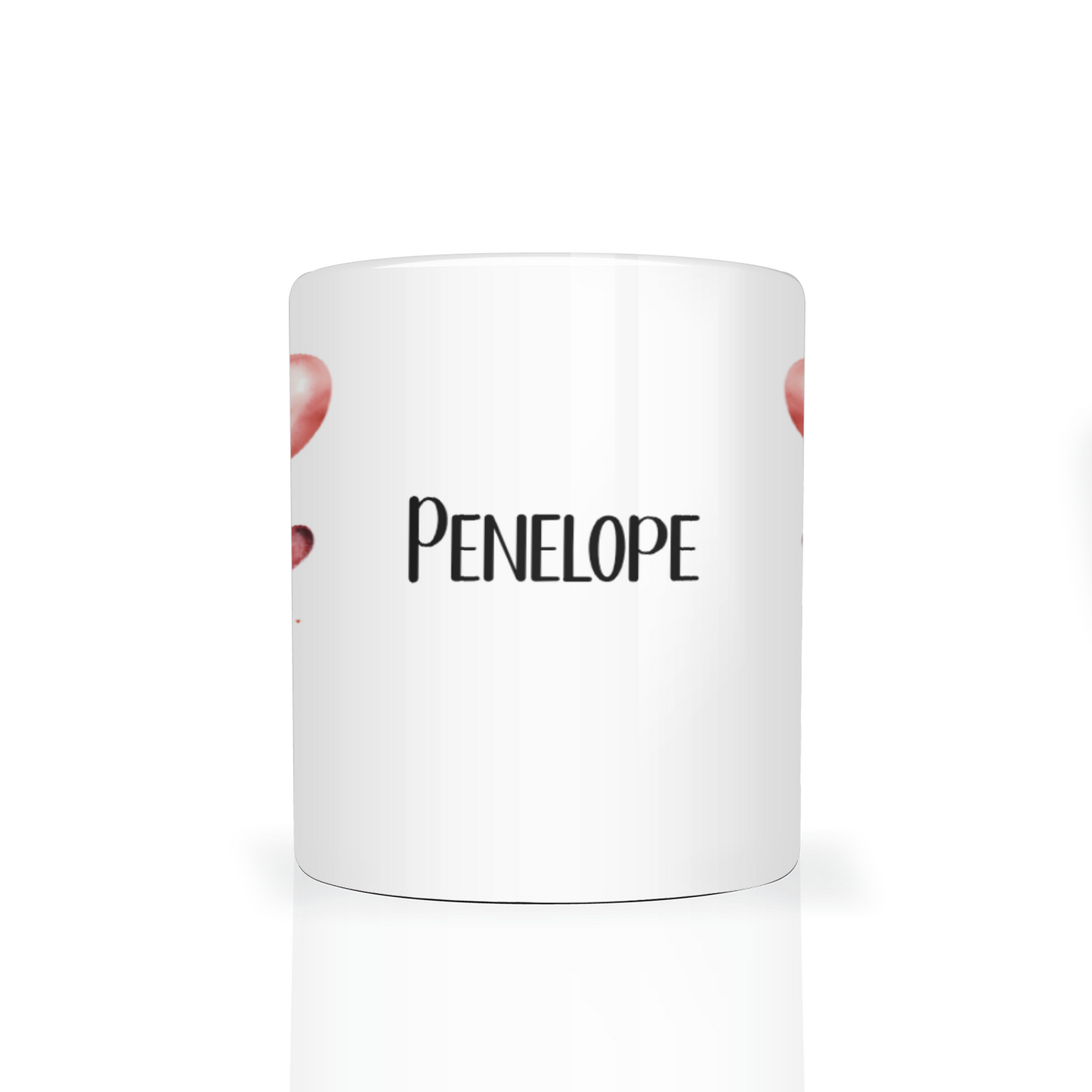 Personalised Heart Highland Cow 11oz Mug