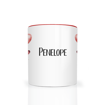 Personalised Heart Highland Cow 11oz Mug