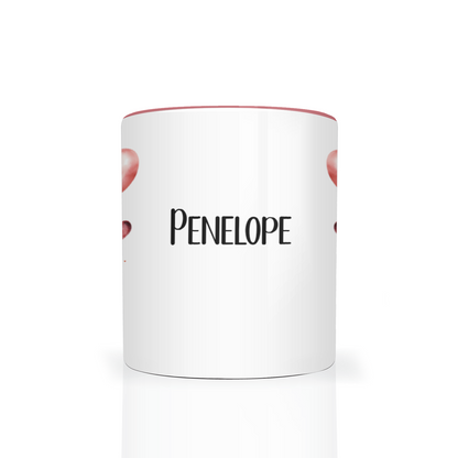 Personalised Heart Highland Cow 11oz Mug